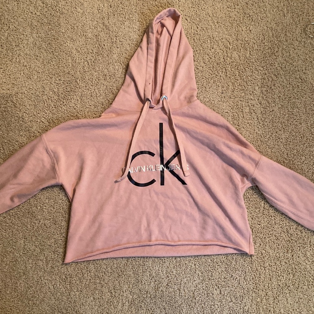Pink Calvin Klein cropped sweatshirt